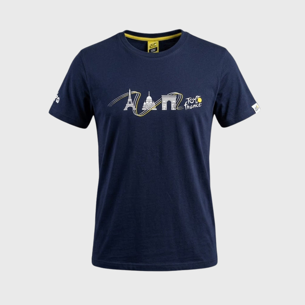 T-shirt Tour De France Monuments de Paris Bleu Mixte