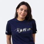 T-shirt Tour De France Monuments de Paris Bleu Mixte